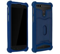 Avizar Funda de Silicona con Cartera Azul para Smartphones 5.3" a 5.5"