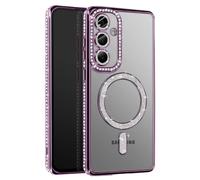 Avizar Funda Diamante para Galaxy S25 Borde de Strass, Violeta