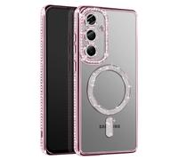 Avizar Funda Diamante para Galaxy S25 Plus Borde de Strass, Rosa