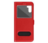 Avizar Funda Folio para Galaxy A34 5G Doble Ventana con Función Soporte, Rojo