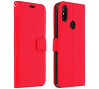 Avizar Funda Libro Billetera Vintage para Xiaomi Mi A2, Rojo