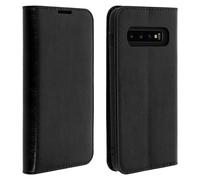Avizar Funda Libro Cartera de Cuero Negra para Samsung Galaxy S10 Plus