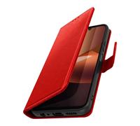 Avizar Funda Libro Chesterfield para Xiaomi Redmi 17C con Soporte Vídeo, Rojo