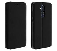 Avizar Funda Libro Negra con Función Soporte para Nokia 8.1