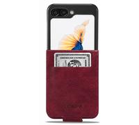 Avizar Funda Libro para Galaxy Z Flip 8 Diseño Vintage Soporte Vídeo, Rojo