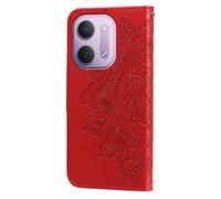 Avizar Funda Libro para Redmi 17C 5G Diseño Mandala con Soporte, Rojo