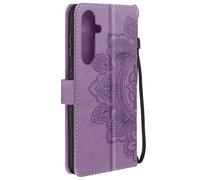 Avizar Funda Mandala Flores para Samsung Galaxy A25 5G Cartera Correa, Violeta