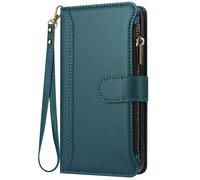 Avizar Funda Oppo A5 Pro Cartera Correa Magnética, Verde oscuro