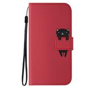 Avizar Funda Panda para Samsung Galaxy S23 Cartera Soporte Vídeo Correa, Rojo