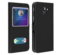 Avizar Funda para Galaxy J6 con doble ventana Carcasa de silicona,