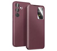 Avizar Funda para Galaxy S25 FE con Ventana Smart View y Tarjetero, Burdeos