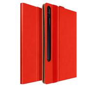 Avizar Funda para Galaxy Tab S7 Plus 12.4 en Cuero con Soporte y Tarjetero, Rojo