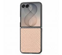 Avizar, Funda para Galaxy Z Flip 8 Efecto Cuero Carbono Bordes Elevados