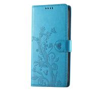 Avizar Funda para Honor 600 Billetera Diseño Floral con Soporte, Azul