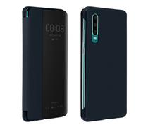 Avizar Funda para Huawei P30 con Ventana inteligente, Azul noche