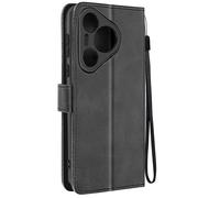 Avizar Funda para Huawei Pura 70 Clapet Tarjetero Soporte Vídeo Correa, Negro