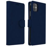 Avizar Funda para iPhone 11 Libro Billetera F. Soporte, Azul noche