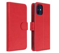 Avizar Funda para iPhone 12 / 12 Pro Libro Billetera F. Soporte, Rojo