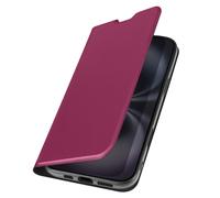 Avizar Funda para iPhone 16 Tarjetero Acabado suave al tacto, Rojo burdeos