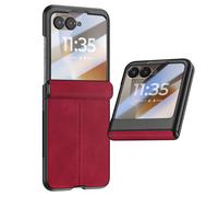 Avizar Funda para Motorola Razr 70 con Cristal Templado Pantalla, Burdeos
