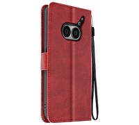 Avizar Funda para Nothing Phone 2a Clapet Tarjetero Soporte Vídeo Correa, Rojo