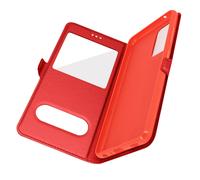 Avizar Funda para Samsung A52 / A52 5G / A52s Ventana Doble Soporte Vídeo, Rojo