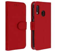 Avizar Funda para Samsung Galaxy A20e Billetera F. Soporte Vintage, Rojo