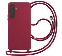 Avizar Funda para Samsung Galaxy A27 de Silicona con Cordón de Cuello, Burdeos