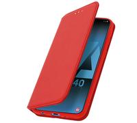 Avizar Funda para Samsung Galaxy A40 libro billetera F. Soporte, Rojo