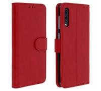 Avizar Funda para Samsung Galaxy A50 Libro Billetera Función Soporte, Rojo