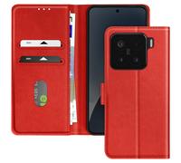 Avizar Funda para Xiaomi 15 Tapa Cartera Vídeo, Rojo