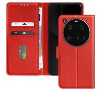 Avizar Funda para Xiaomi 15 Ultra Tapa Cartera Vídeo, Rojo