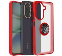 Avizar Funda para Xiaomi Redmi A5 anillo magnético trasera transparente, Rojo