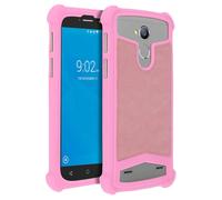Avizar Funda Silicona Efecto Cuero Rosa para Smartphones 5" a 5.3"
