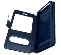 Avizar Funda Smartphone de 4,3 a 4,7 pulgadas Doble ventana, Azul noche