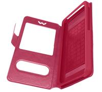 Avizar Funda Smartphone de 5,3 a 5,5 pulgadas Doble ventana, Fucsia