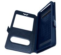 Avizar Funda Smartphone de 5,5 a 6 pulgadas Doble ventana, Azul noche