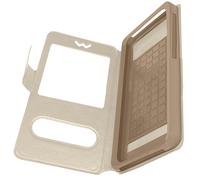 Avizar Funda Smartphones 4.7'' à 5.0'' Doble ventana, Dorado
