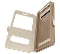 Avizar Funda Smartphones de 5.5'' à 6''. Doble ventana, Dorado