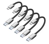 Avizar Lote de 5 mini cables USB a USB-C de 15 cm para CarPlay, Android Auto, estación de carga