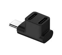 Avizar Mini Adaptador Doble USB-C Acodado 90° Carga 100W 4K 10Gbps,