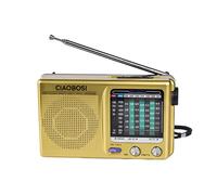 Avizar Mini Radio Portátil AM/FM a Pilas con Altavoz Potente, Amarillo