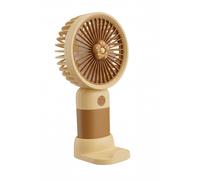 Avizar Mini Ventilador Portátil 3 Niveles Diseño Flor con Base Escritorio, Beis