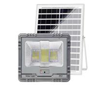 Avizar Proyector Solar LED 13W IP67 con 15Ah con Panel 15W, Gris