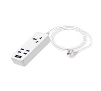 Avizar Regleta 2500W con 4 puertos USB DC 5V y enchufe universal blanco,