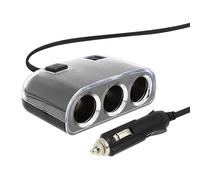 Avizar Regleta para encendedor coche 3 tomas cargador encendedor + 2 puertos USB