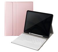 Avizar Teclado Bluetooth QWERTY iPad Pro 12.9 y Air 13 con funda, Rosa champán