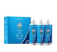 Avizor All Clean Soft | Solución Única para Lentes de Contacto Blandas | Limpieza y Desinfección en 4 Horas | Pack 3x350 ml | Elimina bacterias