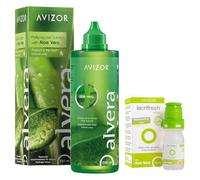 Avizor Pack Alvera 350ml + Lacrifresh Aloe 10ml - Solución Única y Gotas para Lentes de Contacto de Hidrogel-Silicona - Con Aloe Vera