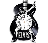 AVJERA Cumpleaños de Mujer Elvis Presley Sala de Estar Decoración Exclusiva Rey del Rock Reloj de Pared Elvis Presley Reloj de Pared Música Rock Moderna Disco de Vinilo Retro
